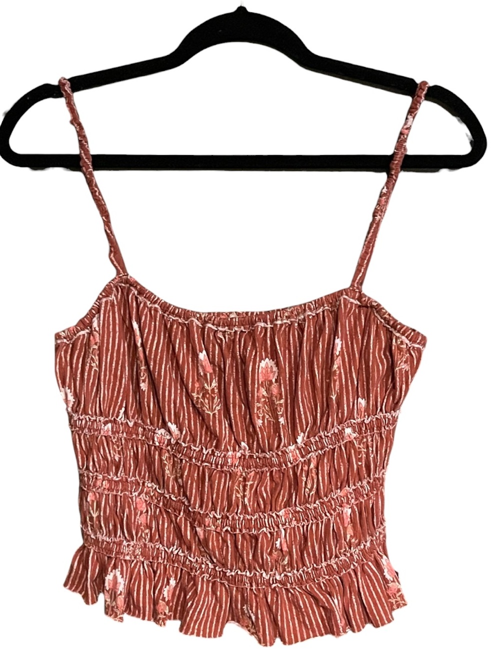 We The Free Rust Floral Smocked Camisole